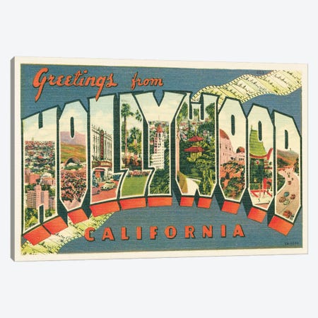 Greetings from Hollywood v2 Canvas Print #WAC9570} by Wild Apple Portfolio Canvas Art