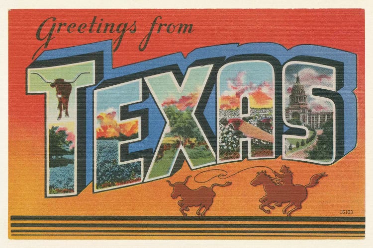Greetings from Texas v2 by Wild Apple Portfolio wall art