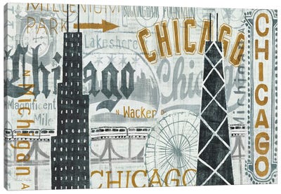 Hey Chicago Vintage Canvas Art Print - Welcome Home, Chicago