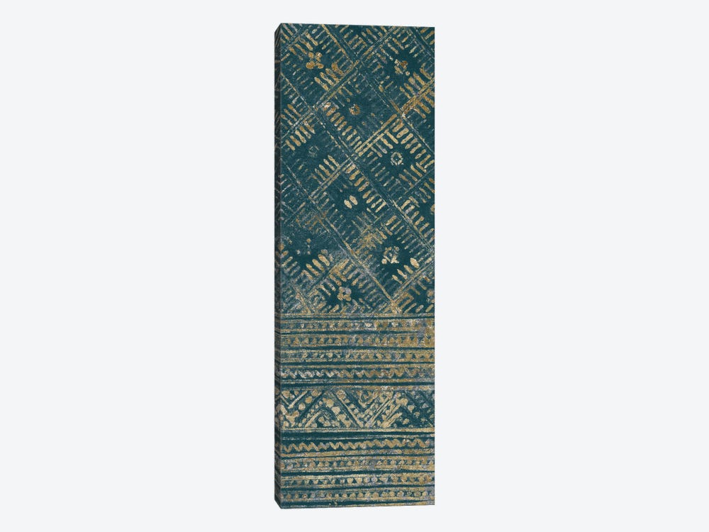 Indochina Batik II Teal and Gold by Wild Apple Portfolio 1-piece Canvas Artwork