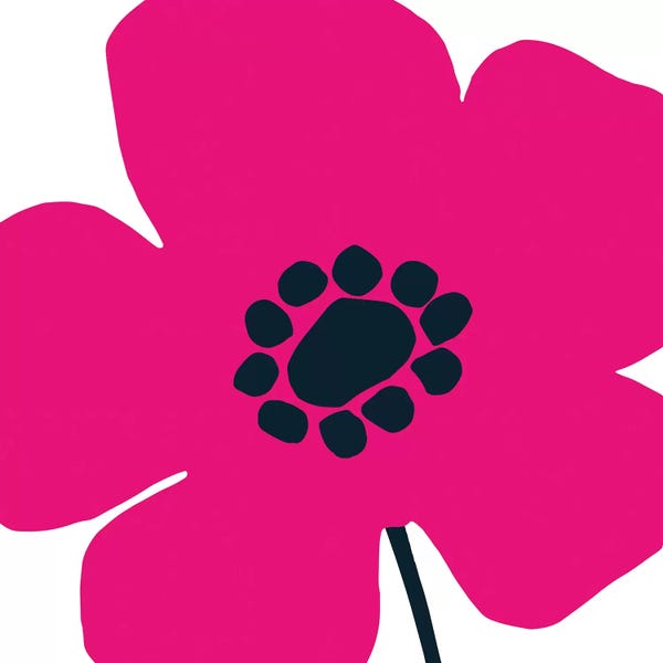 Pop Art: Pop Art Floral IV Hot Pink by Wild Apple Portfolio