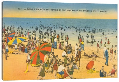 Beach Postcard IV Canvas Art Print - Wild Apple Portfolio
