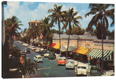 Florida Postcard IV Canvas Art Print - Tropical Beach Art