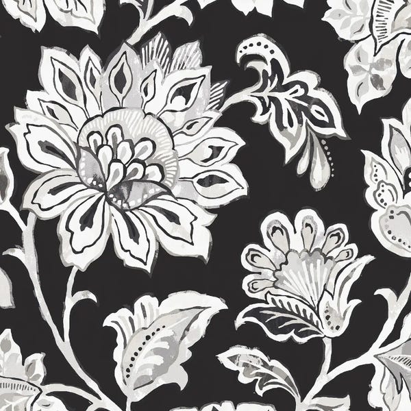 Black & White Patterns: Ceylon Gardens III In Black & White by Wild Apple Portfolio