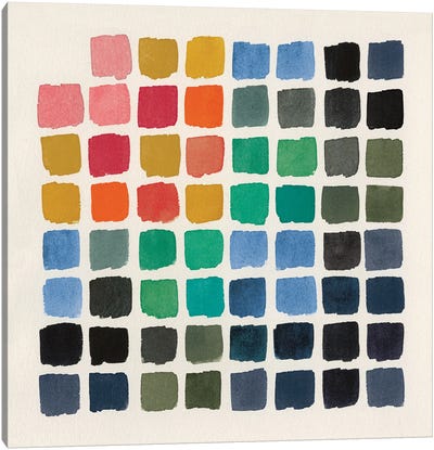 Retro Color Chart Canvas Art Print - Dopamine Decor
