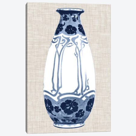 Blue & White Vase II Canvas Print #WAG19} by World Art Group Portfolio Canvas Artwork