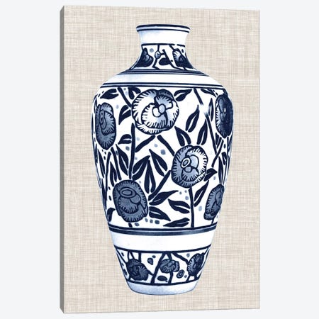 Blue & White Vase IV Canvas Print #WAG21} by World Art Group Portfolio Canvas Art Print