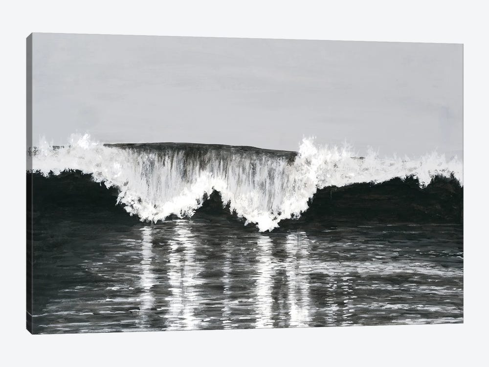 Black & White Waves II by Michael Willett 1-piece Canvas Print