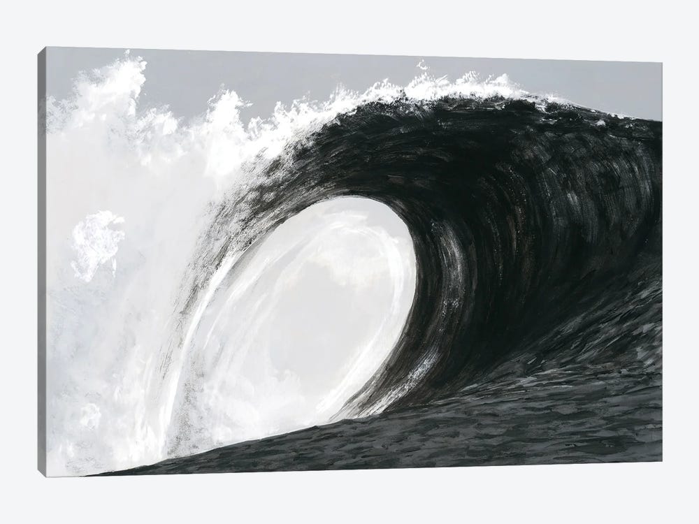 Black & White Waves IV by Michael Willett 1-piece Canvas Artwork