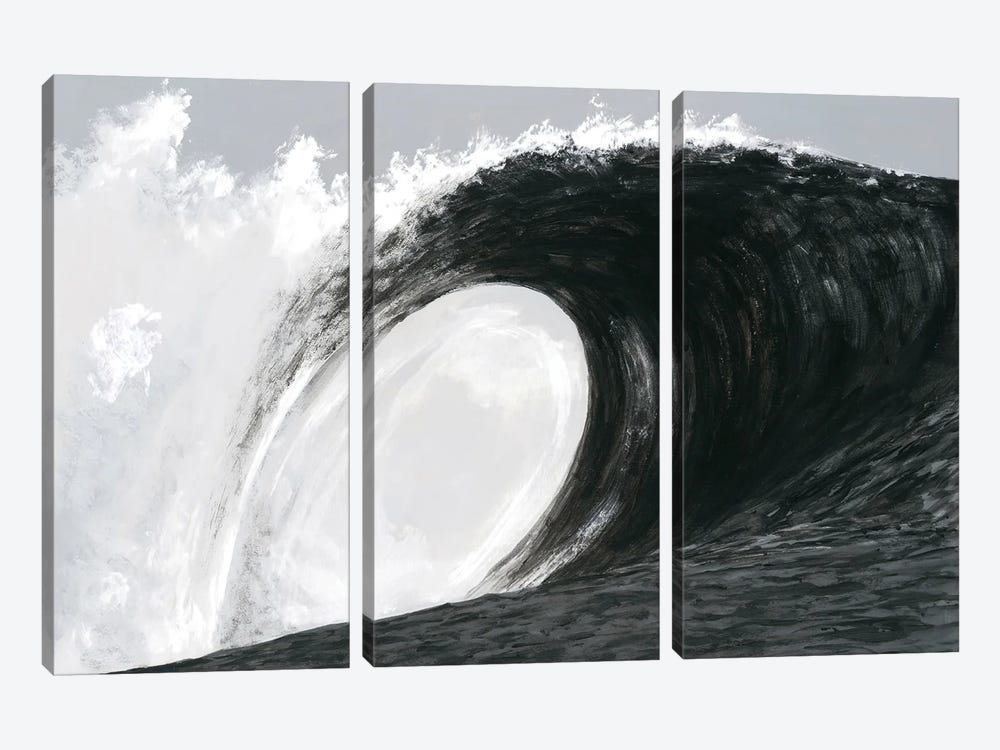 Black & White Waves IV by Michael Willett 3-piece Canvas Artwork