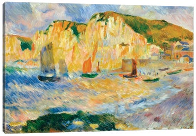 Sea And Cliffs Canvas Art Print - Pierre Auguste Renoir