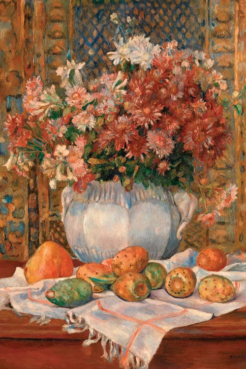 Still Life With Flowers And Prickly Pears by Pierre-Auguste Renoir wall art