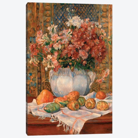 Still Life With Flowers And Prickly Pears Canvas Print #WAG46} by Pierre-Auguste Renoir Canvas Art