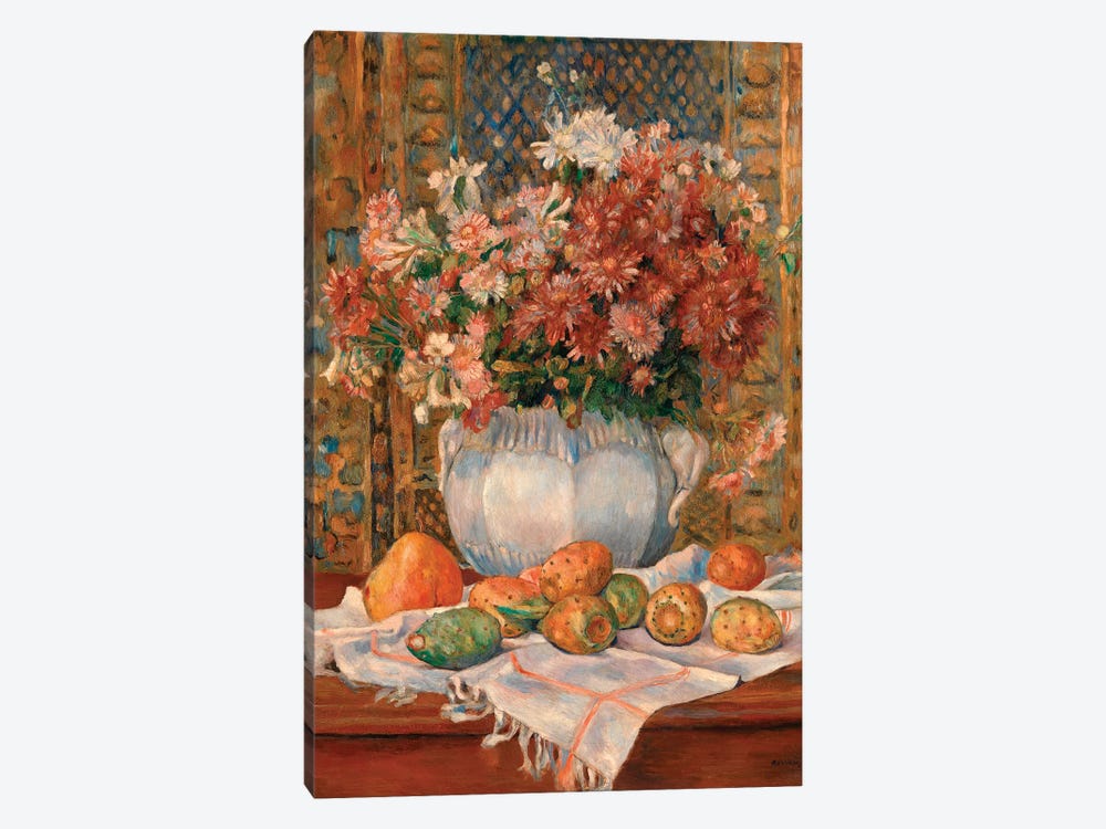 Still Life With Flowers And Prickly Pears by Pierre Auguste Renoir 1-piece Canvas Print