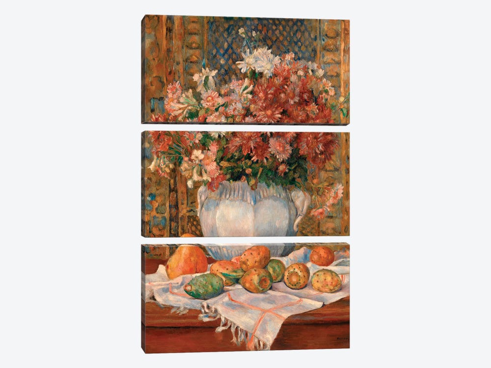 Still Life With Flowers And Prickly Pears by Pierre Auguste Renoir 3-piece Art Print