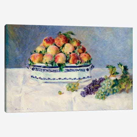 Still Life With Peaches And Grapes Canvas Print #WAG47} by Pierre Auguste Renoir Canvas Wall Art