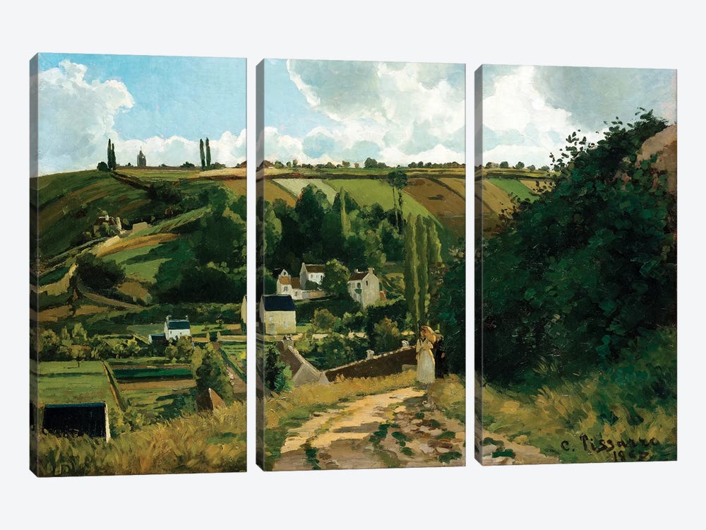 Jalais, Hill, Pontoise by Camille Pissarro 3-piece Canvas Wall Art