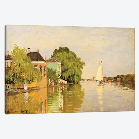 Houses On The Achterzaan Canvas Print #WAG53} by Claude Monet Canvas Wall Art