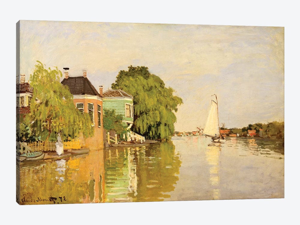 Houses On The Achterzaan by Claude Monet 1-piece Canvas Art Print