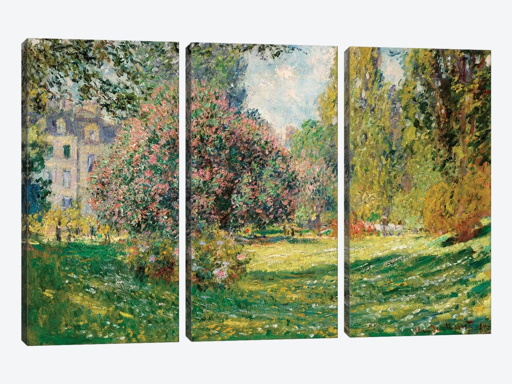 Landscape-The Parc Monceau by Claude Monet 3-piece Canvas Art