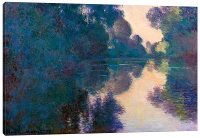Morning On The Seine Near Giverny Canvas Art Print - Traditional Décor