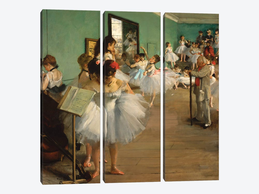 The Dance Class, 1874 by Edgar Degas 3-piece Canvas Art Print
