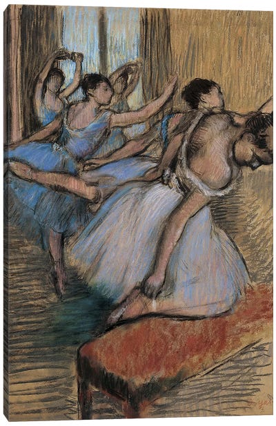 The Dancers Canvas Art Print - Edgar Degas