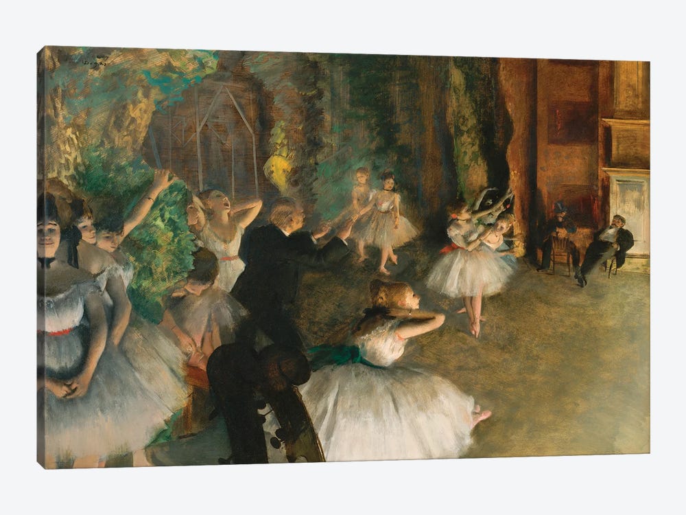 The Rehearsal Of The Ballet Onstage by Edgar Degas 1-piece Canvas Wall Art