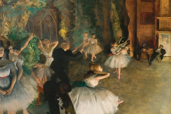 Edgar Degas: The Rehearsal Of The Ballet Onstage by Edgar Degas