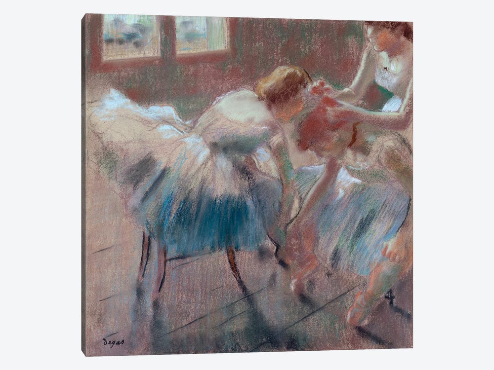 Three Dancers Preparing For Class by Edgar Degas 1-piece Canvas Print