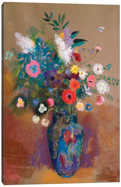 Bouquet Of Flowers Canvas Art Print - Odilon Redon
