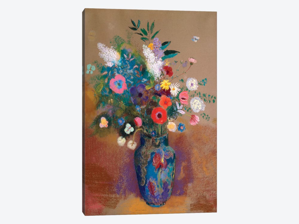 Bouquet Of Flowers by Odilon Redon 1-piece Canvas Wall Art