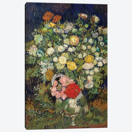 Bouquet Of Flowers In A Vase Canvas Print #WAG89} by Vincent van Gogh Art Print