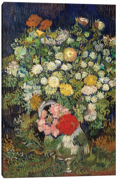 Bouquet Of Flowers In A Vase Canvas Art Print - Bouquet Art