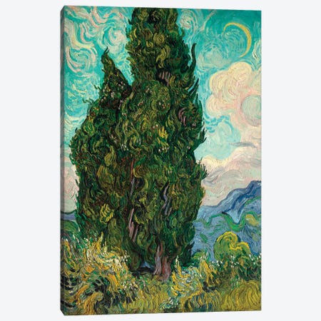 Cypresses I Canvas Print #WAG90} by Vincent van Gogh Canvas Art