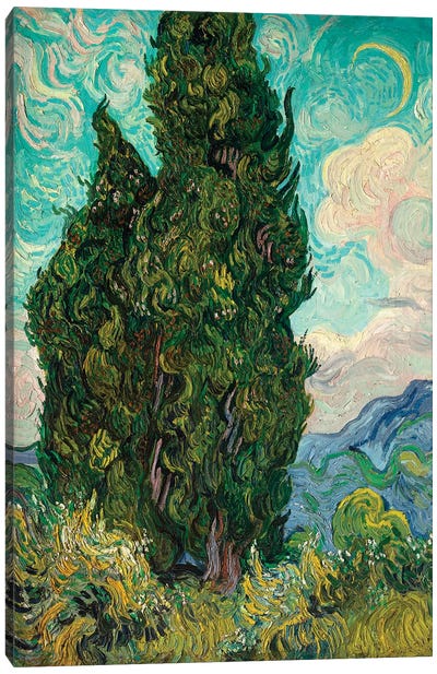 Cypresses I Canvas Art Print - Post-Impressionism Art