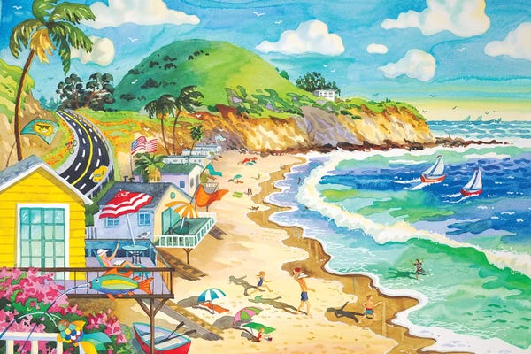 Large Coastal Art - Canvas Prints: El Morrow Trailer Park by Robin Wethe Altman