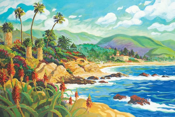 Large Coastal Art - Canvas Prints: In Love With Laguna by Robin Wethe Altman