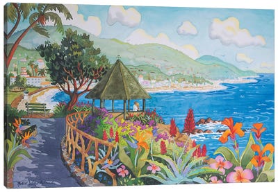 Laguna Gazebo Couple Canvas Art Print - Tropical Décor