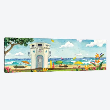 Lifeguard Stand At Main Beach Canvas Print #WAL19} by Robin Wethe Altman Art Print