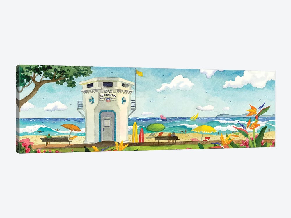 Lifeguard Stand At Main Beach by Robin Wethe Altman 1-piece Canvas Artwork