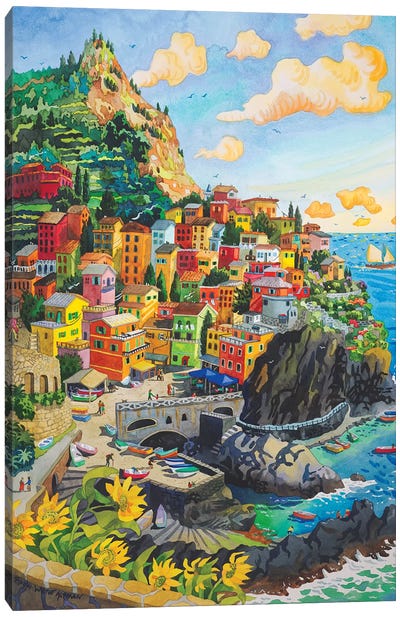 Manerola, Cinque Terre Canvas Art Print - Robin Wethe Altman