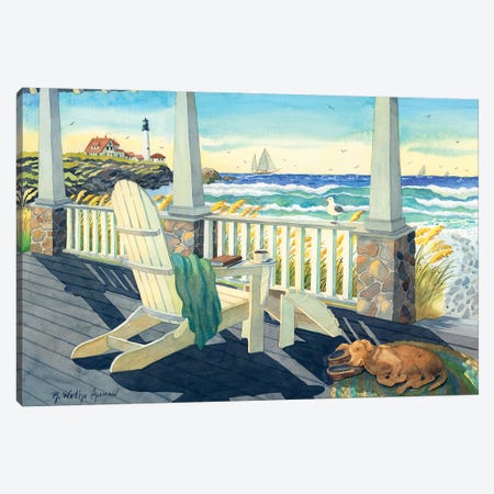 Morning Coffee At The Beach House Canvas Print #WAL22} by Robin Wethe Altman Canvas Wall Art