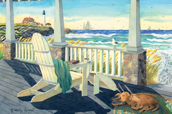 Calm: Morning Coffee At The Beach House by Robin Wethe Altman