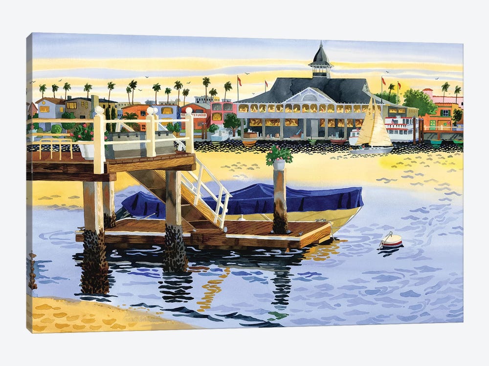 Newport Harbor Sunset by Robin Wethe Altman 1-piece Canvas Wall Art
