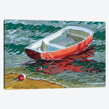 Red Skiff Canvas Print #WAL27} by Robin Wethe Altman Canvas Art Print