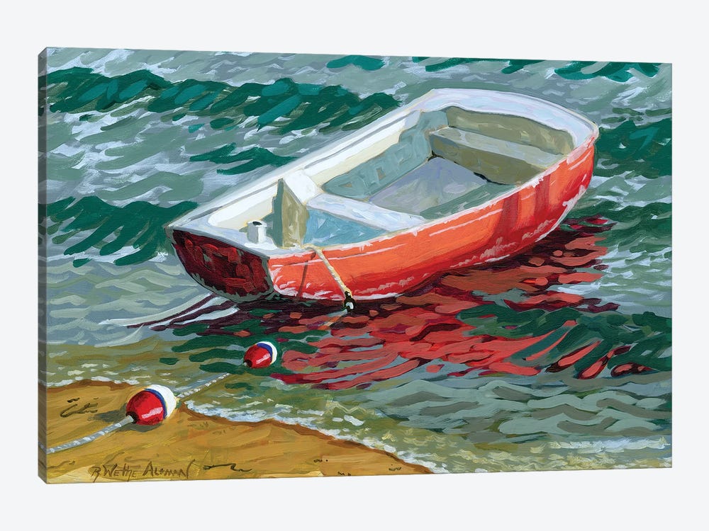 Red Skiff by Robin Wethe Altman 1-piece Canvas Art Print