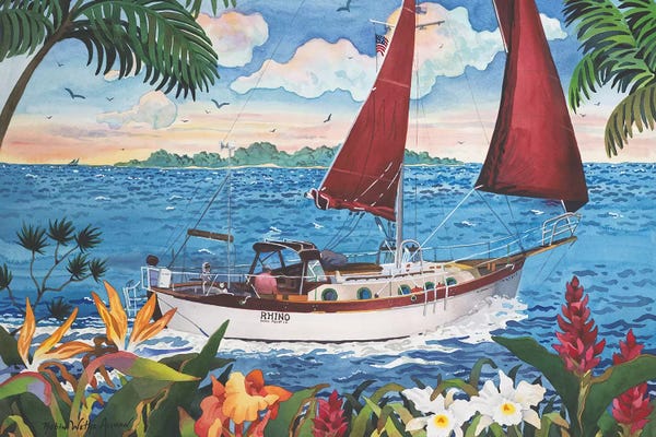 Nautical Living Room: Sail Away by Robin Wethe Altman