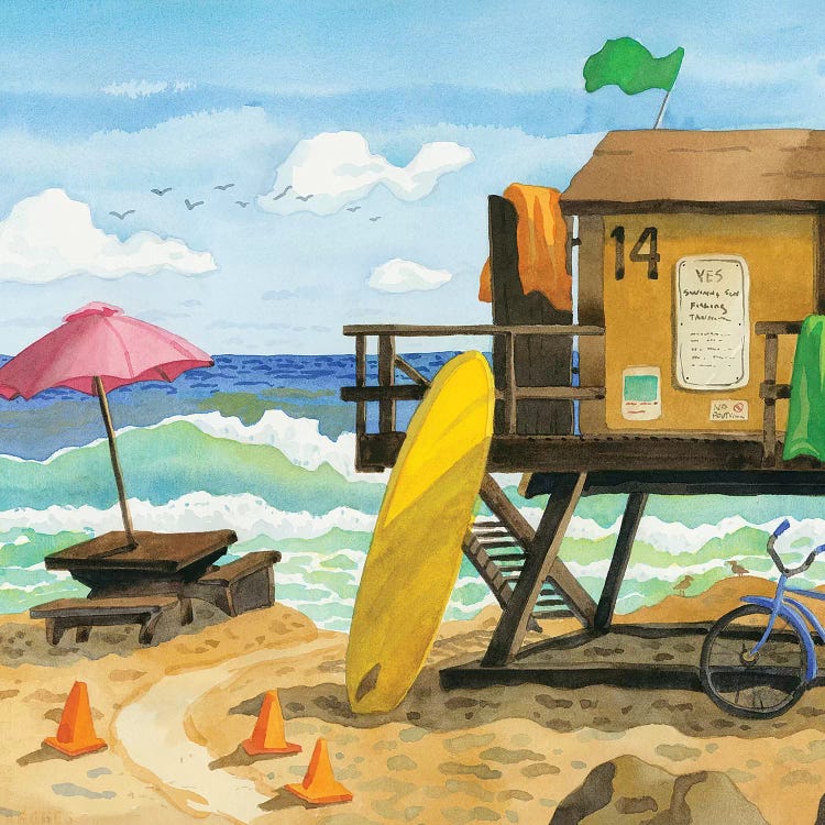 San Clemente Lifeguard Stand by Robin Wethe Altman wall art