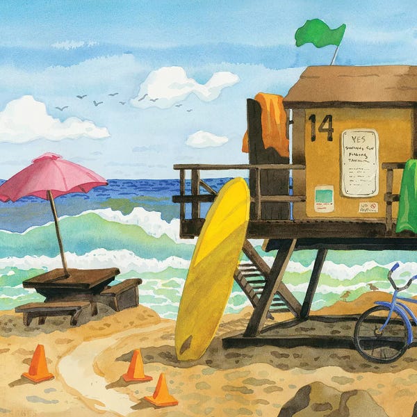 Tropical Living Room: San Clemente Lifeguard Stand by Robin Wethe Altman